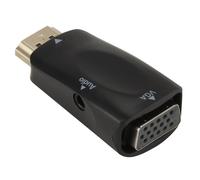 Black -no cable Convertisseur de câble audio compatible HDMI vers VGA, convertisseur de câble audio 1080P, prise jack 3.5mm, PC, ordinateur portable, boîtier TV, écran d'ordinateur ""Nipseyteko
