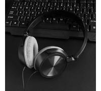 Black no mic Casque de jeu filaire supra-auriculaire avec poignées, microphone amovible, 3.5mm, PC, ordinateur, PS4, Xbox ""Nipseyteko