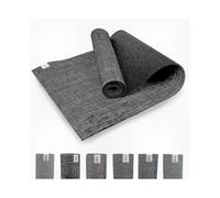 (Black) Non-slip Jute Yoga Mat for Yoga, Pilates & Fitness - Myga Eco-friendly Exercise Mat with Carry Strap for Travel & Home Workouts - Aqua Color