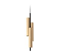 Black Note Triplet Suspension LED Lampe pendentif LZF Lamps Noir mat hêtre naturel Bluetooth - BKNT TR S BK 22 DIMBT