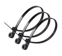 Black Nylon Wire Ties 100mm with Screw Hole for Mounting