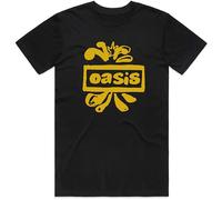 Black Oasis Liam and Noel Gallagher Gold Logo Autorisé T-shirt Hommes