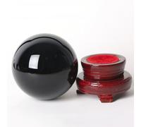Black Obsidian Crystal Ball with Stand,Divination Stone Sphere Sculpture Figurine,Witchcraft and Decorative Balls for Home Decor,20cm/7.9in