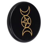 Black Obsidian Crystal Stone Palm Crystals Polon pour Le Yoga, Rock Stone Polissing Buffing (1)