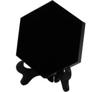 Black Obsidian Mirror Hexagon Black Obsidian - Divination Tools Decorative For Meditation With Stand (8cm)