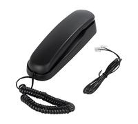 Black OF-990 Slimline Telephone Wall-Mountable Basic Corded Telephone No AC Power Required, Corded Home Phone