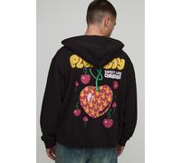 Black Oversized Boxy Playboy License Printed Zip Through Hoodie homme - noir - M, noir