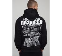 Black Oversized Disney Cars Lightning McQueen License Printed Hoodie homme - noir - M, noir