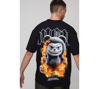 Black Oversized Evil Teddy Graphic T-Shirt homme - noir - M, noir