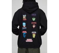 Black Oversized Marvel Comic Superheroes License Printed Hoodie homme - noir - L, noir