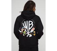 Black Oversized Warner Bros Logo License Printed Hoodie homme - noir - L, noir
