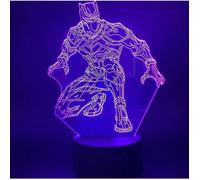 Black Panther 3d Led Night Light Lampe de table pour chambre d’enfants