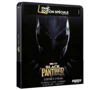 Coffret Black Panther et Black Panther : Wakanda Forever Édition Collector Spéciale Fnac Steelbook Blu-ray 4K Ultra HD