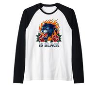 Black Panther Flame Rose est-il Un Motard Gothique Manche Raglan