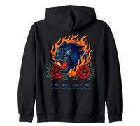 Black Panther Flame Rose est-il Un Motard Gothique Sweat à Capuche