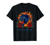 Black Panther Flame Rose est-il Un Motard Gothique T-Shirt
