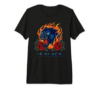 Black Panther Flame Rose est-il Un Motard Gothique T-Shirt Haut de Gamme