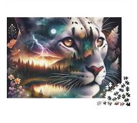 Black Panther Lot de 1000pcs pour Toute la Famille Léopard avec éclairs en arrière-Plan, idéal pour Les Femmes, Les Hommes et Les Adultes 38x26cm.