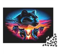 Black Panther Pack Puzzle 1000 pièces, félin Mystique, Concentration, Enfants dès 8 Ans 70x50cm