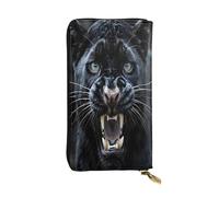 Black Panther Portefeuille long en cuir pour femme avec 12 emplacements pour cartes de crédit, poche zippée pour pièces de monnaie, compartiments pour espèces, pochette élégante pour un usage