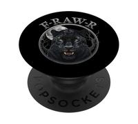 Black Panther, R-Raw-R Black Tiger Gothic Funny Jaguar Humour PopSockets PopGrip Adhésif