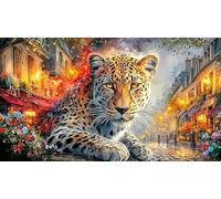 Black-Panther-Roaring-in-Desert-at-Sunset 1000 pièces Puzzle Papier recy fi de Jeu éducatif Cadeau Amusant & Activité Maison pour Adultes et Enfants 38x26/1000 pièces