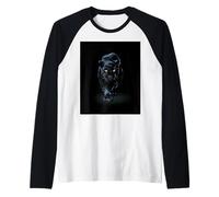 Black Panther Walking Toward Shadow - Cadeau pour Amoureux des Chats Sauvages Manche Raglan