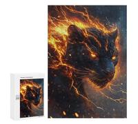 Black Panther with Fiery Aura -1 Puzzle 1000 Pièces Educa Jouet en Bois Cadeau Unique Décoration Intérieure Jeu Éducatif Challenge Toy Adultes Et Enfants À Partir De 14 Ans 300 PCS