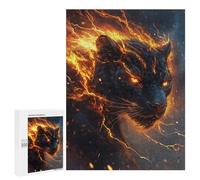 Black Panther with Fiery Aura -1 Puzzle 1000 Pièces Educa Jouet en Bois Cadeau Unique Décoration Intérieure Jeu Éducatif Challenge Toy Adultes Et Enfants À Partir De 14 Ans 500 PCS
