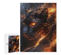 Black Panther with Fiery Eyes Puzzle 1000 Pièces Educa Jouet en Bois Cadeau Unique Décoration Intérieure Jeu Éducatif Challenge Toy Adultes Et Enfants À Partir De 14 Ans 500 PCS