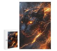 Black Panther with Fiery Eyes Puzzle 1000 Pièces Educa Jouet en Bois Cadeau Unique Décoration Intérieure Jeu Éducatif Challenge Toy Adultes Et Enfants À Partir De 14 Ans 1000 PCS