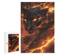 Black Panther with Fire Effect Puzzle 1000 Pièces Educa Jouet en Bois Cadeau Unique Décoration Intérieure Jeu Éducatif Challenge Toy Adultes Et Enfants À Partir De 14 Ans 1000 PCS