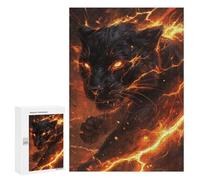Black Panther with Fire Effect Puzzle 1000 Pièces Educa Jouet en Bois Cadeau Unique Décoration Intérieure Jeu Éducatif Challenge Toy Adultes Et Enfants À Partir De 14 Ans 300 PCS