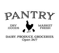 Black Pantry W/Poules Panneau en vinyle Décoration murale Poster en métal 20,3 x 30,5 cm