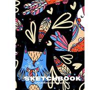 Black Paper Sketchbook For Gel Pens And Colorful Wild Owls On Cover: Notebook Diary/Journal With Blank & Lined Black Pages For Girls Boys Kids Teens 8.5" X 11" 120 Pages For Writing & Drawing Sketches
