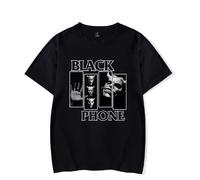 Black Phone Movie Merch Horror Mask Classic Graphic Tee T-Shirt Unisexe Pulls Streetwear Manches Courtes, Noir , 3XL