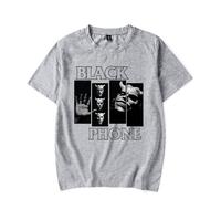 Black Phone Movie Merch Horror Mask Classic Graphic Tee T-Shirt Unisexe Pulls Streetwear Manches Courtes, gris, 3XL