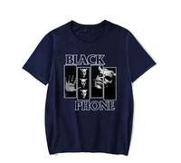 Black Phone Movie Merch Horror Mask Classic Graphic Tee T-Shirt Unisexe Pulls Streetwear Manches Courtes, bleu marine, 3XL