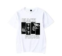 Black Phone Movie Merch Horror Mask Classic Graphic Tee T-Shirt Unisexe Pulls Streetwear Manches Courtes, blanc, XS