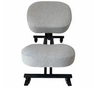 BLACK POINT O'KNEEL Basic | Chaise Ergonomique en Cuir écologique Enfants et Adultes | Siège réglable pour Les Genoux | Coussin Confortable | L'ensemble Housse de Chaise Gris Clair Incluse