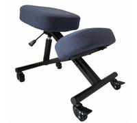 BLACK POINT O'KNEEL Basic | Chaise Ergonomique en Lin pour Enfants et Adultes | Siège réglable pour Les Genoux | Coussin Confortable | L'ensemble Comprend Une Housse de Chaise Bleue