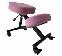 BLACK POINT O'KNEEL Basic | Chaise Ergonomique en Lin pour Enfants et Adultes | Siège réglable pour Les Genoux | Coussin Confortable | L'ensemble Comprend Une Housse de Chaise Rose Clair