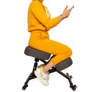 BLACK POINT O'kneel Basic Siege Assis Genoux en Cuir écologique pour Le Bureau et la Maison. Chaise de Bureau Ergonomique (L'ensemble Comprend Une Housse de Chaise Gris) Siege Ergonomique