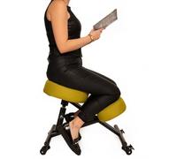 BLACK POINT O'kneel Basic Siege Assis Genoux en Lin pour Le Bureau et la Maison. Chaise de Bureau Ergonomique (L'ensemble Comprend Une Housse de Chaise Verte) Siege Ergonomique pour Le Travail