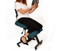 BLACK POINT O'KNEEL Pro Siege Assis Genoux en Lin pour la Maison et Le Bureau Chaise de Bureau Ergonomique (Housse en Lin Turquoise foncé Incluse)