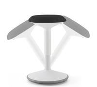 BLACK POINT - Tabouret Ergonomique Bascule | Hauteur réglable 50-80 cm | Assise Dynamique & Active | Idéal Bureau Assis-Debout | Base Antidérapante | Tabouret d'Équilibre Confortable | Noir-Blanc