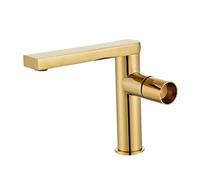 Black Polished Deck Mount de salle de bain Réparateur robinet Basin Basin Tap Imone Hone Handle MODERN MODERN WATH ET Cold Water Faucet, Bathroom Vanity Mixer LWX