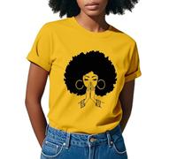 Black Power Black Girl T-shirt graphique pour femme | T-shirt de concert de musique pour femmes africaines | Vêtements afro élégants pour femme été ample, jaune, L