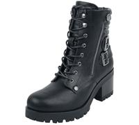 Bottes de Black Premium by EMP - Bottines Lacées Noires Avec Boucles & Talons - EU37 à EU42 - pour Femme - noir EU 38