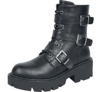 Black Premium by EMP Femme Bottes Noires avec Fermeture éclair et laçage EU37